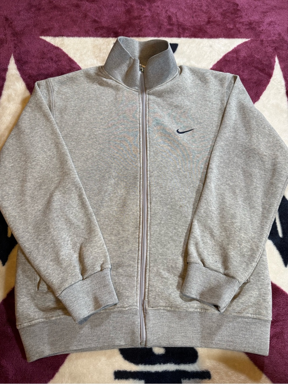 Nike Kids Light Gray Full-Zip Puffer-Style Jacket